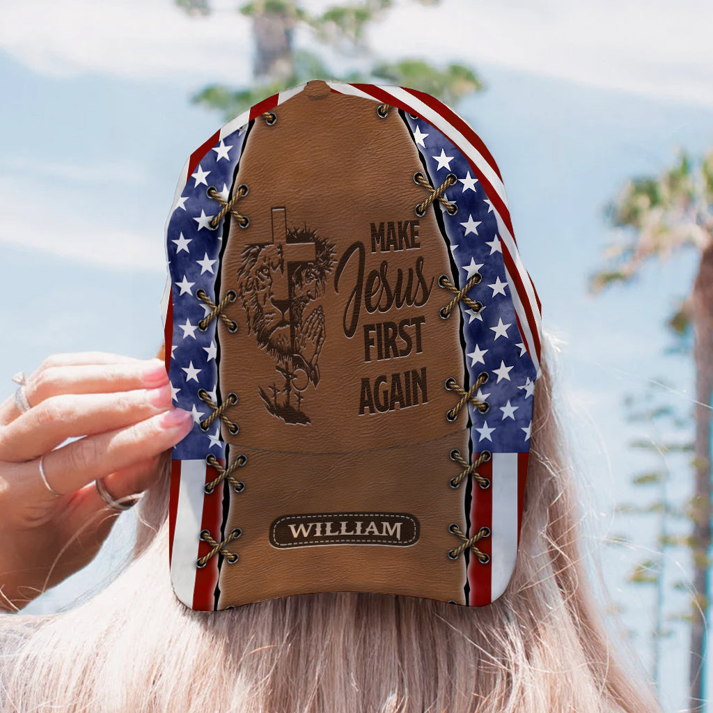 Remettre Jésus au premier plan - Sweat à capuche et casquette classique personnalisés avec imprimé chrétien intégral