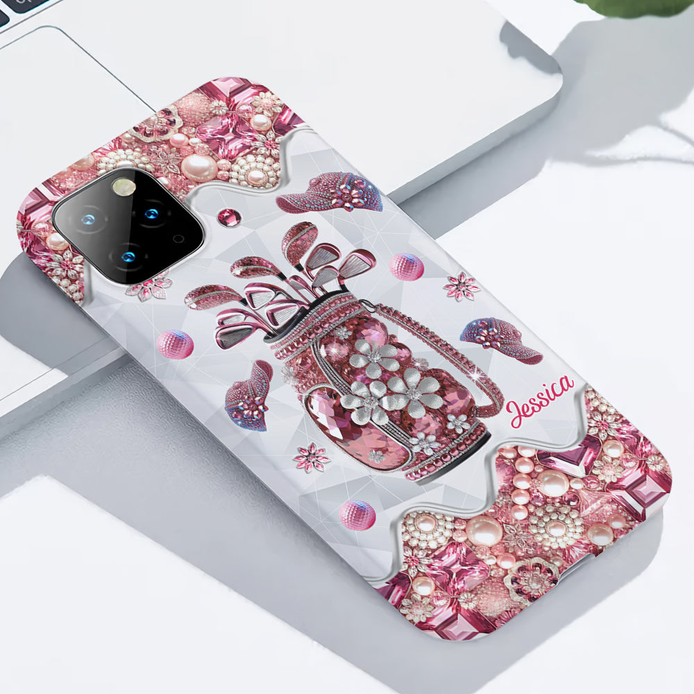Une fille qui adore le golf - Coque de téléphone personnalisée avec imprimé golf intégral