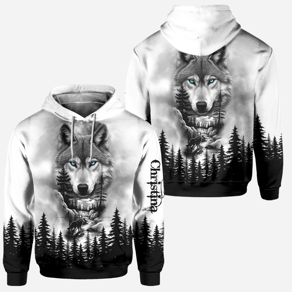 Wolf And Forest - Personalized Wolf Hoodie and Leggings