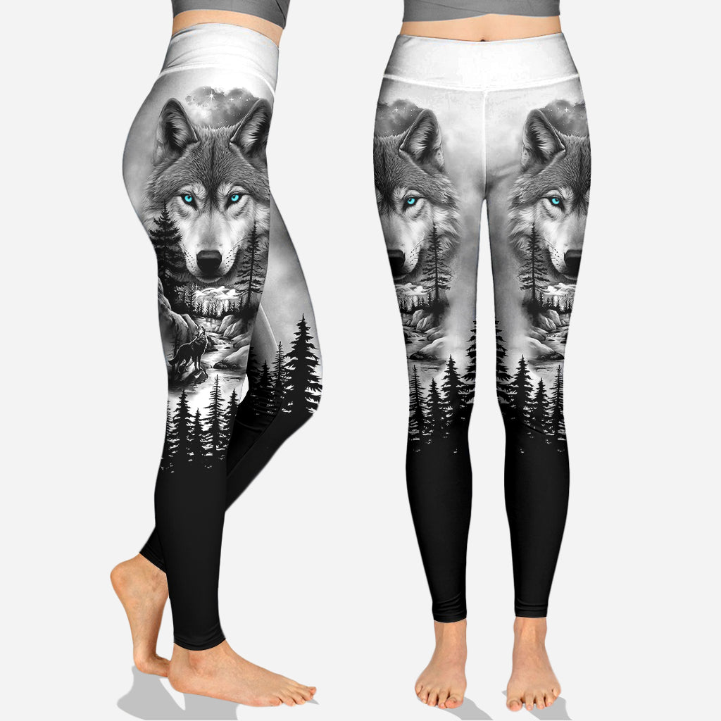 Wolf And Forest - Personalized Wolf Hoodie and Leggings