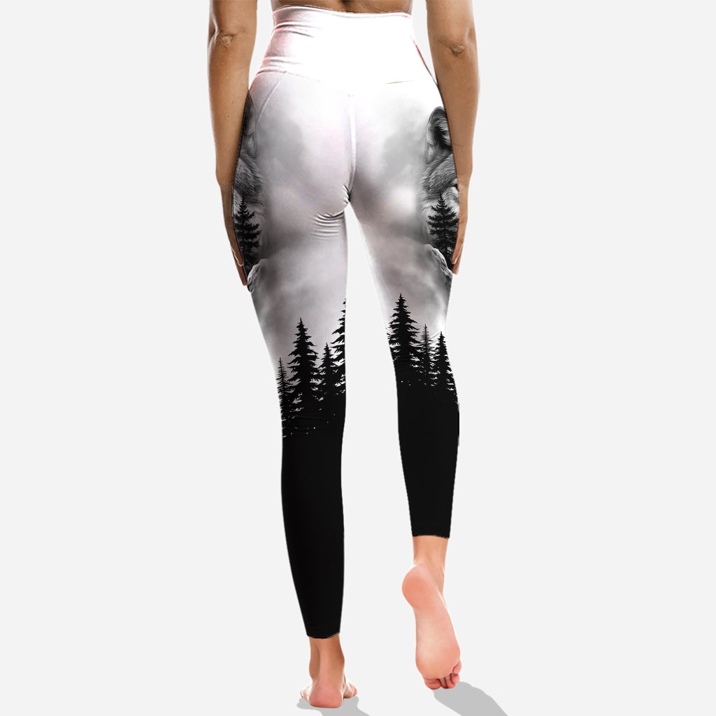 Wolf And Forest - Personalized Wolf Hoodie and Leggings