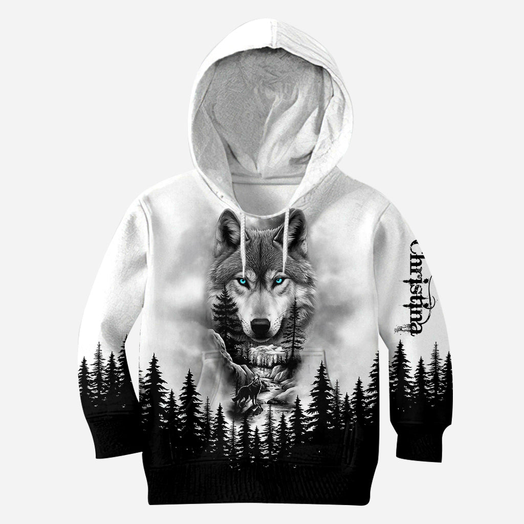 Wolf And Forest - Personalized Wolf Hoodie and Leggings