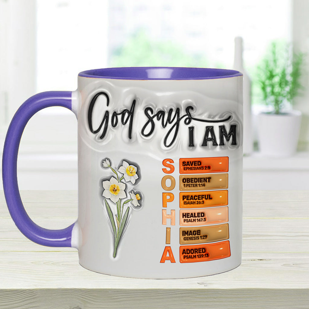 God Says I Am - Personalized Christian Accent Mug
