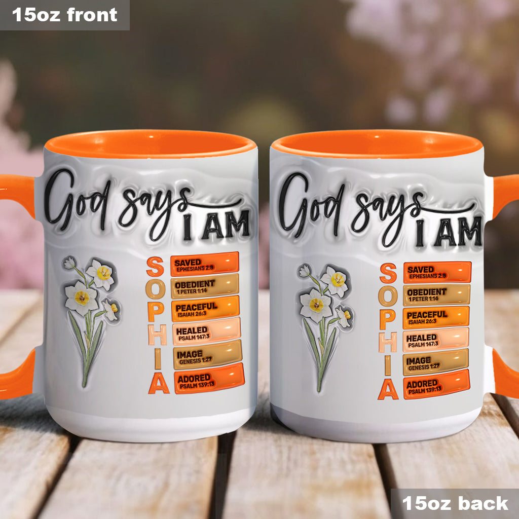 God Says I Am - Personalized Christian Accent Mug