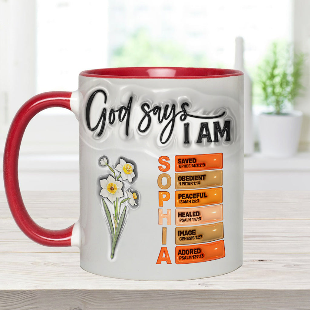 God Says I Am - Personalized Christian Accent Mug