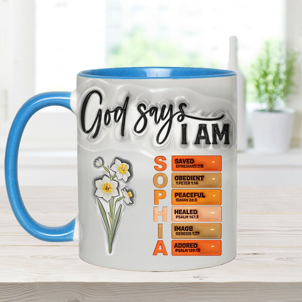 God Says I Am - Personalized Christian Accent Mug
