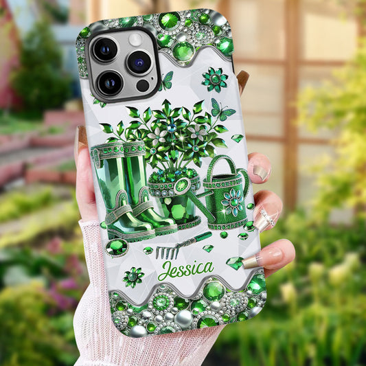 Une fille qui aime jardiner - Coque de téléphone personnalisée avec impression intégrale sur le thème du jardinage