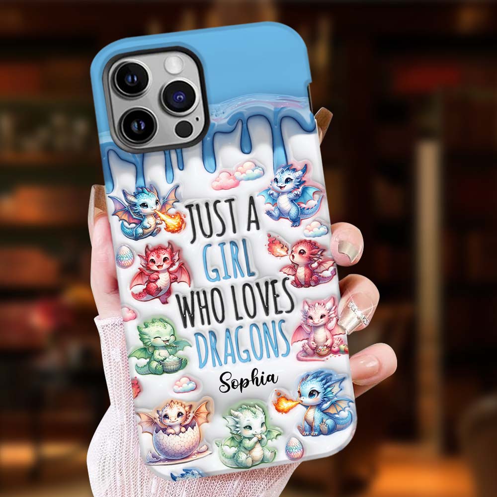 Just A Girl Who Loves Dragons - Personalized Dragon Full Print Phone Case