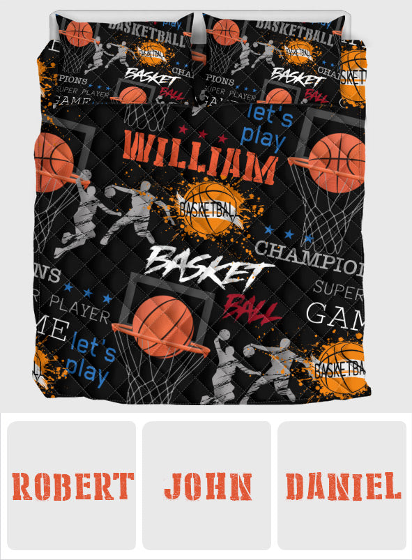 Basketball Lover - Personalized Basketball Quilt Set