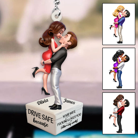 I Fu*king Love You - Personalized Couple Car Ornament