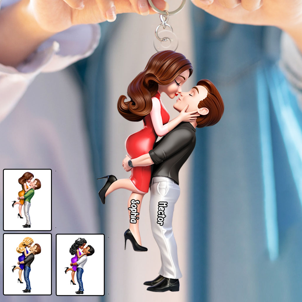 I Love You - Personalized Couple Keychain