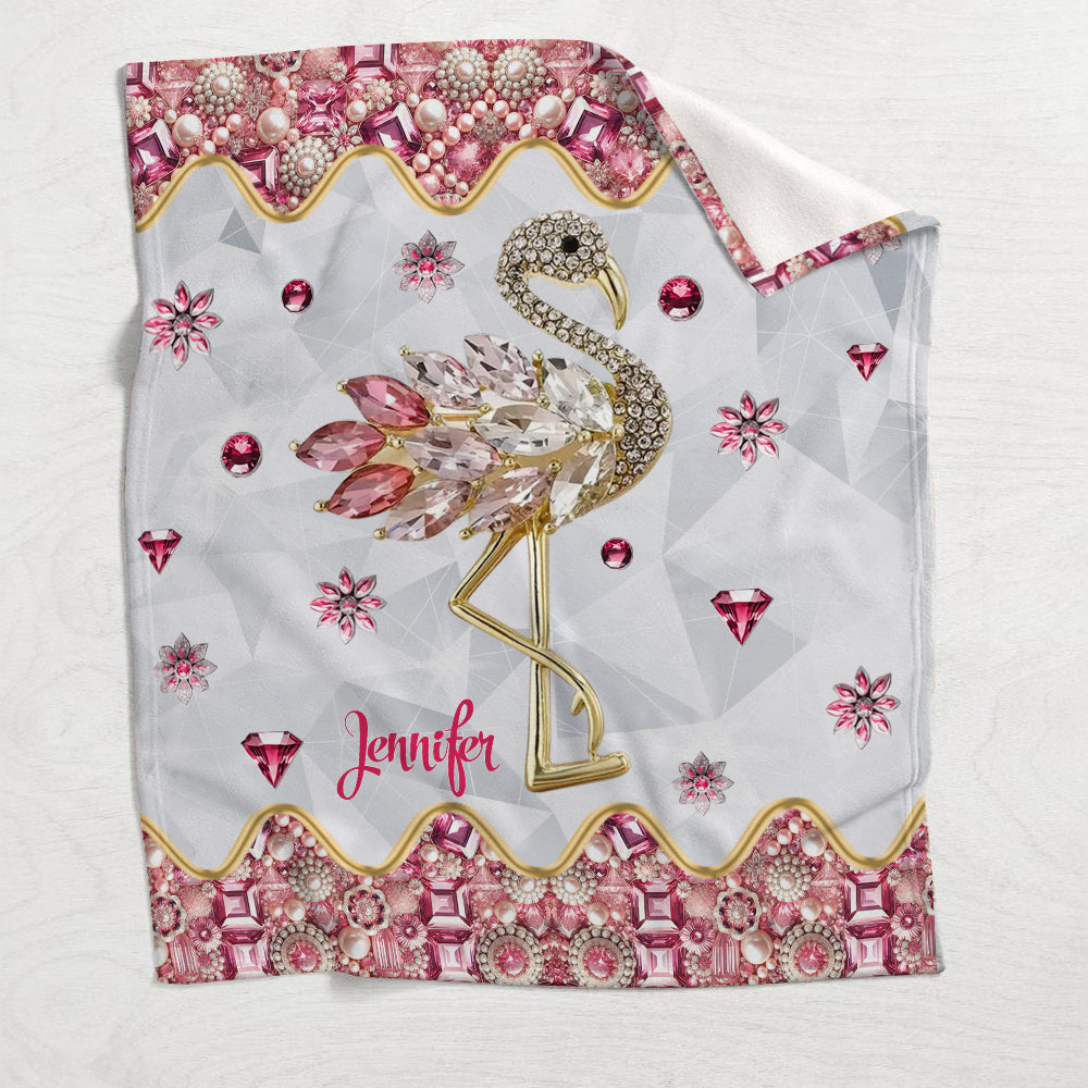 Juste une fille qui aime les flamants roses - Couverture flamant rose personnalisée