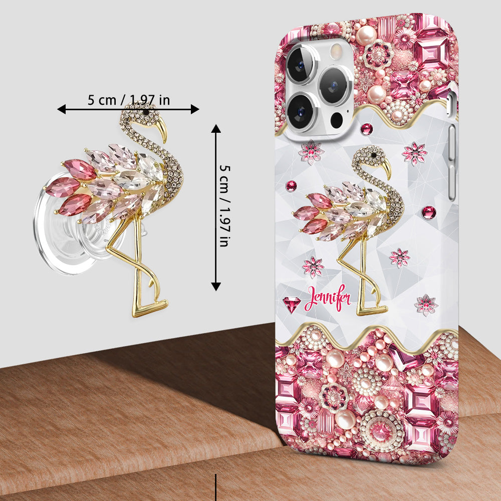 Juste une fille qui aime les flamants roses - Coque de téléphone personnalisée avec impression intégrale de flamants roses