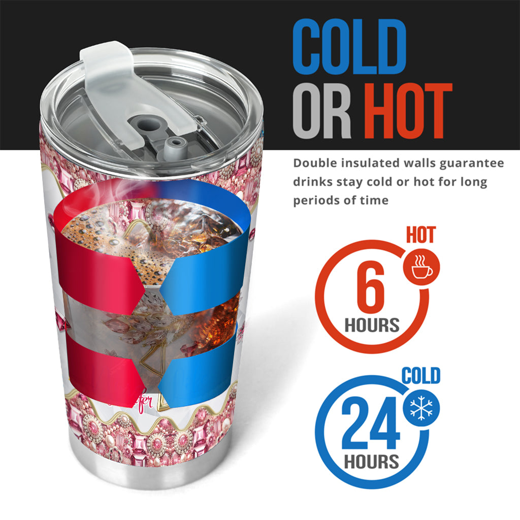 Une fille qui adore les flamants roses - Gobelet flamant rose personnalisé