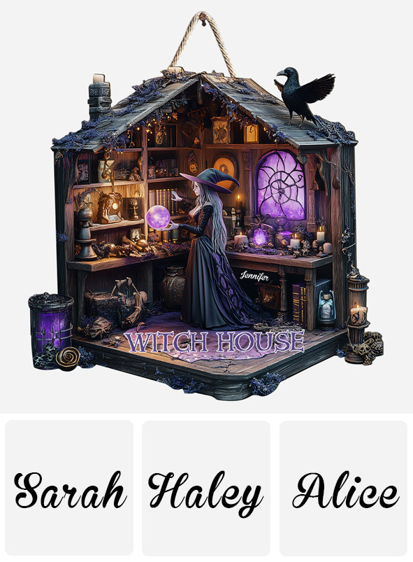 Mysterious Witch Room - Personalized Witch Custom Shaped Wood Sign