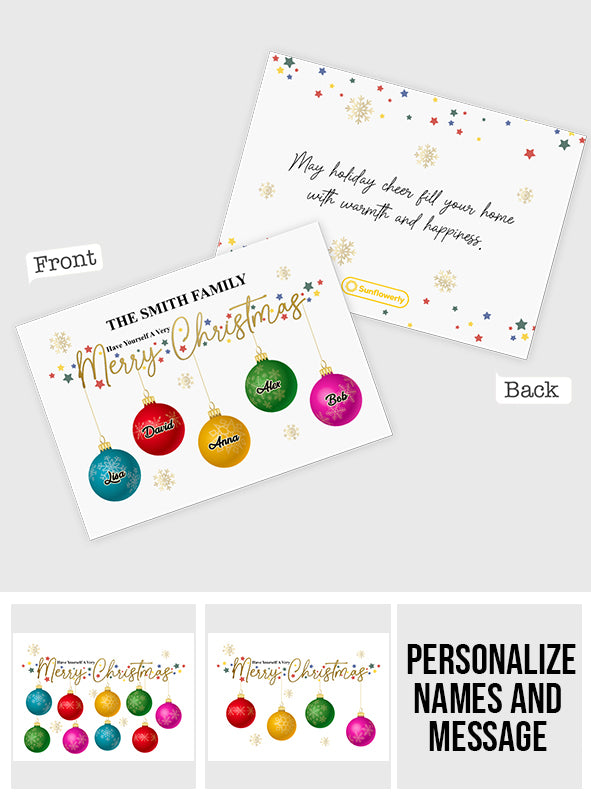 Carte de Noël familiale - Carte de vœux familiale personnalisée