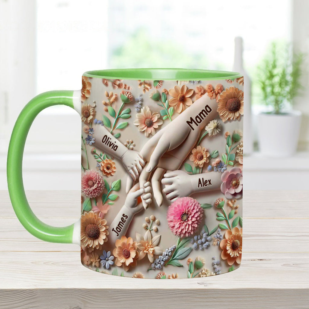 Hold Our Hands - Personalized Mother Accent Mug