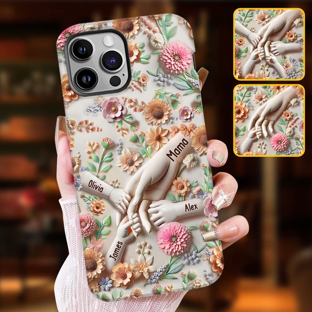 Tiens-nous la main - Coque de téléphone personnalisée avec impression intégrale pour maman