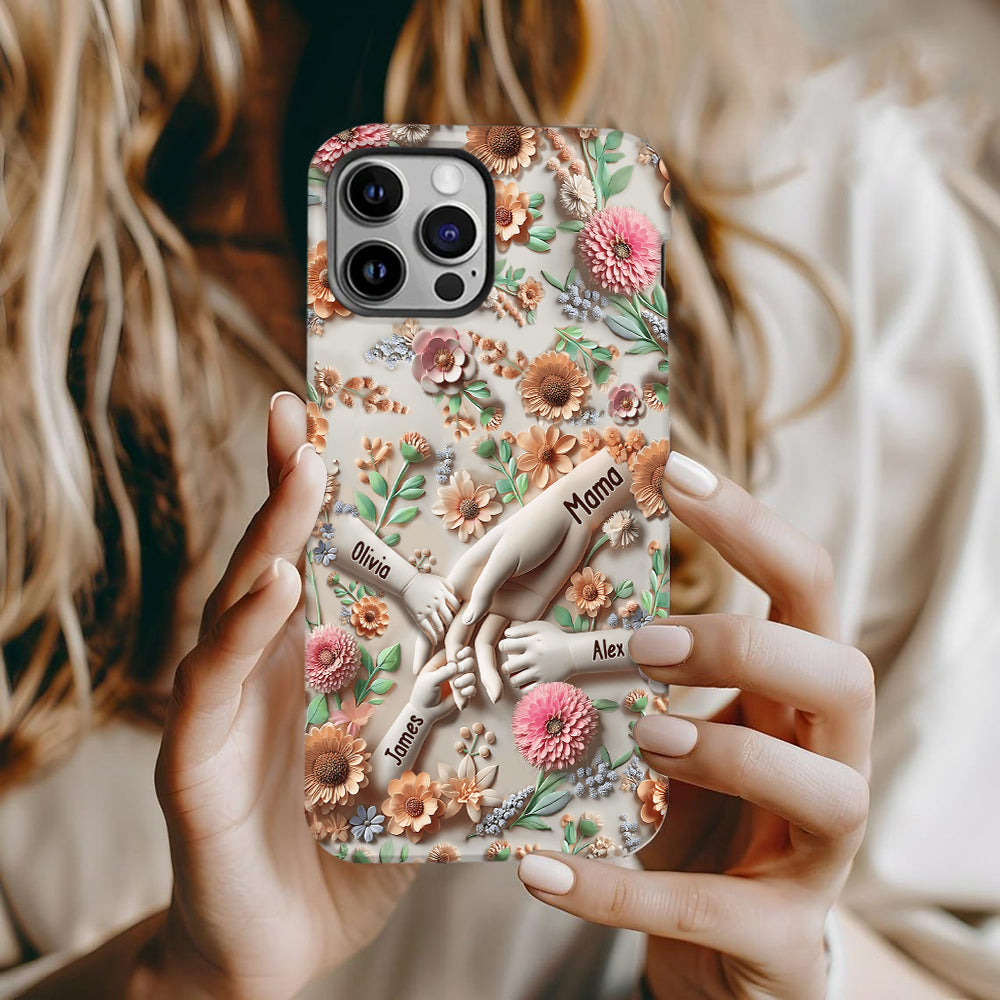 Tiens-nous la main - Coque de téléphone personnalisée avec impression intégrale pour maman