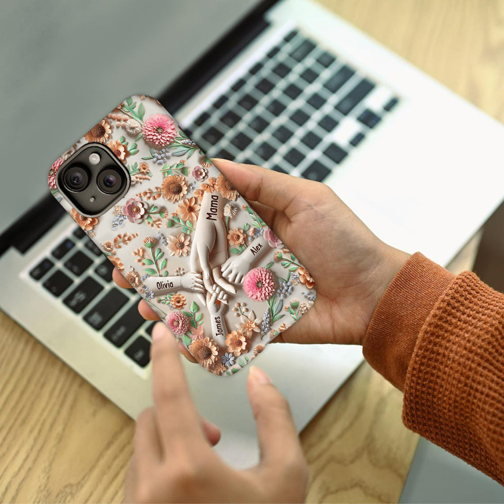 Tiens-nous la main - Coque de téléphone personnalisée avec impression intégrale pour maman
