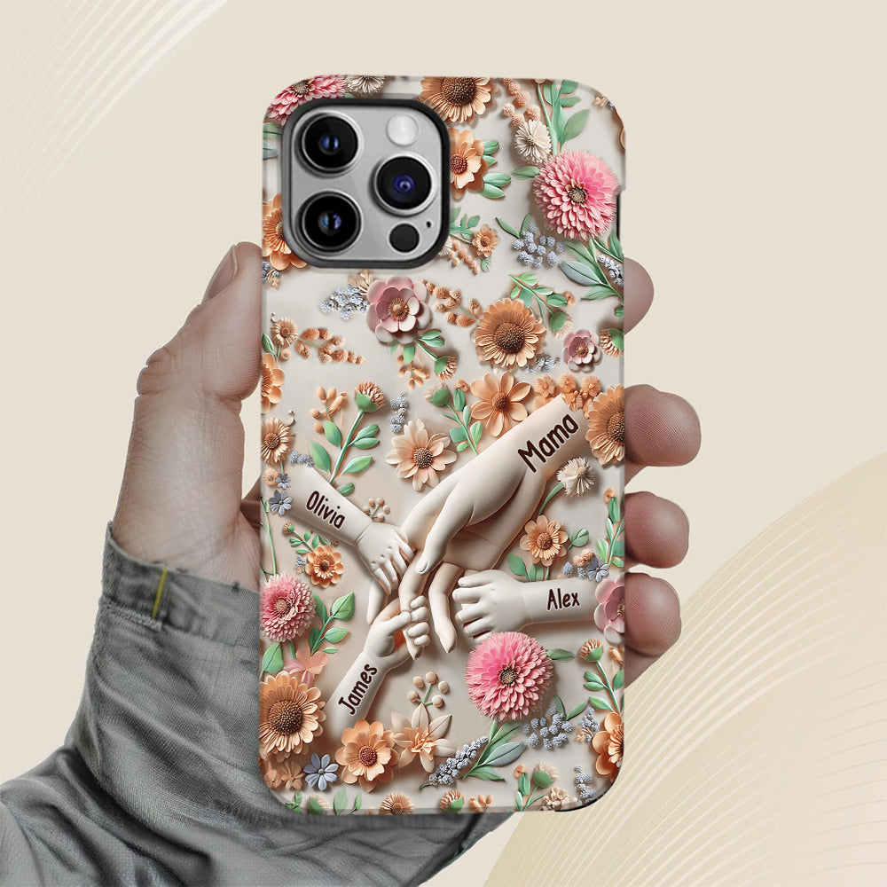 Tiens-nous la main - Coque de téléphone personnalisée avec impression intégrale pour maman