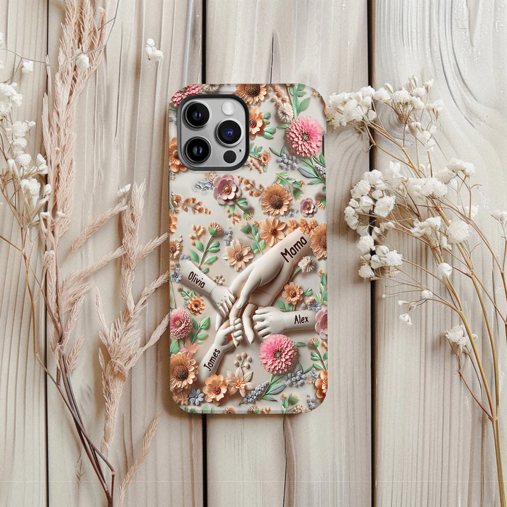 Tiens-nous la main - Coque de téléphone personnalisée avec impression intégrale pour maman