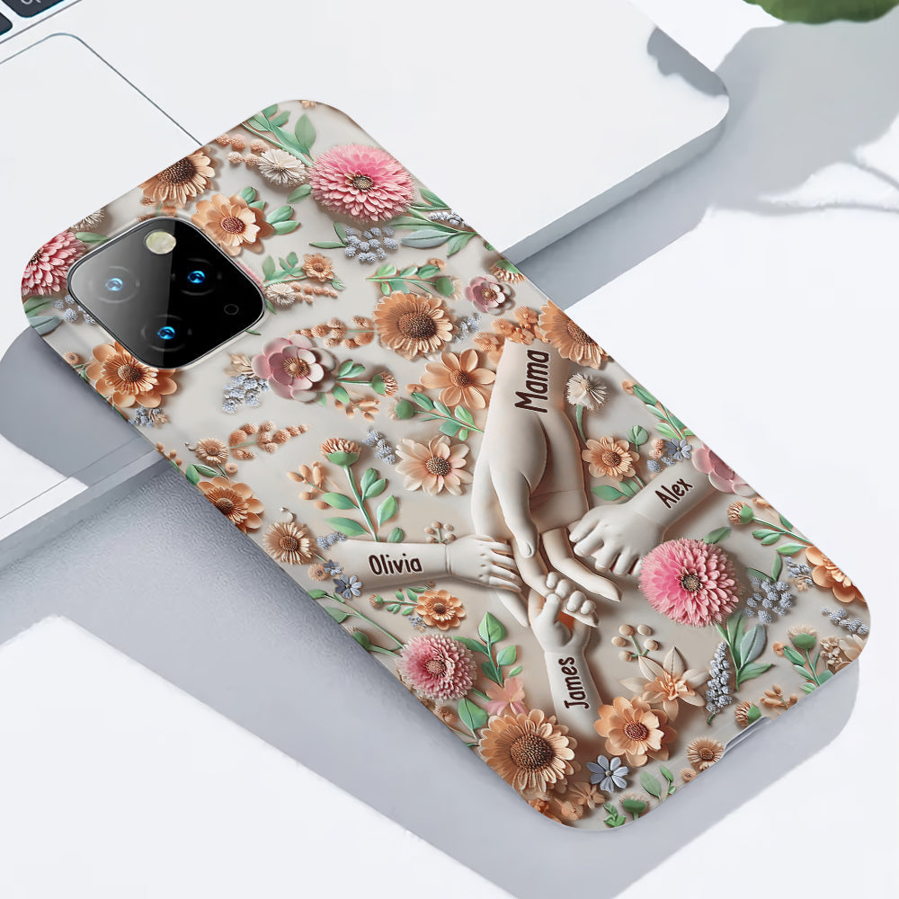 Tiens-nous la main - Coque de téléphone personnalisée avec impression intégrale pour maman