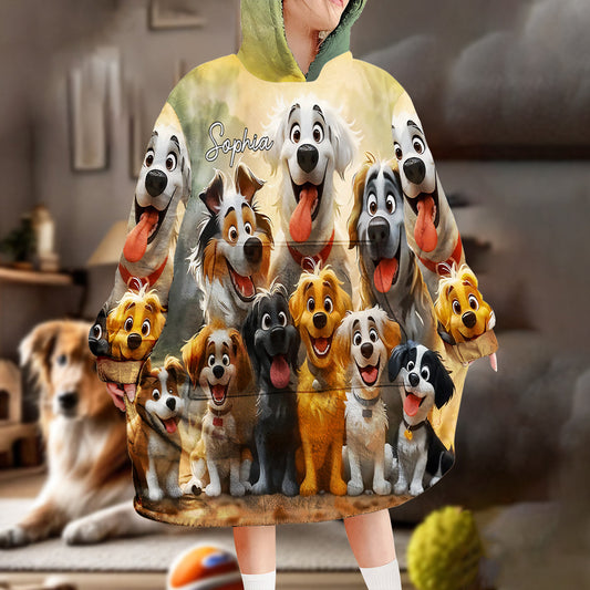 Juste une fille qui aime les chiens - Couverture à capuche personnalisée pour chien