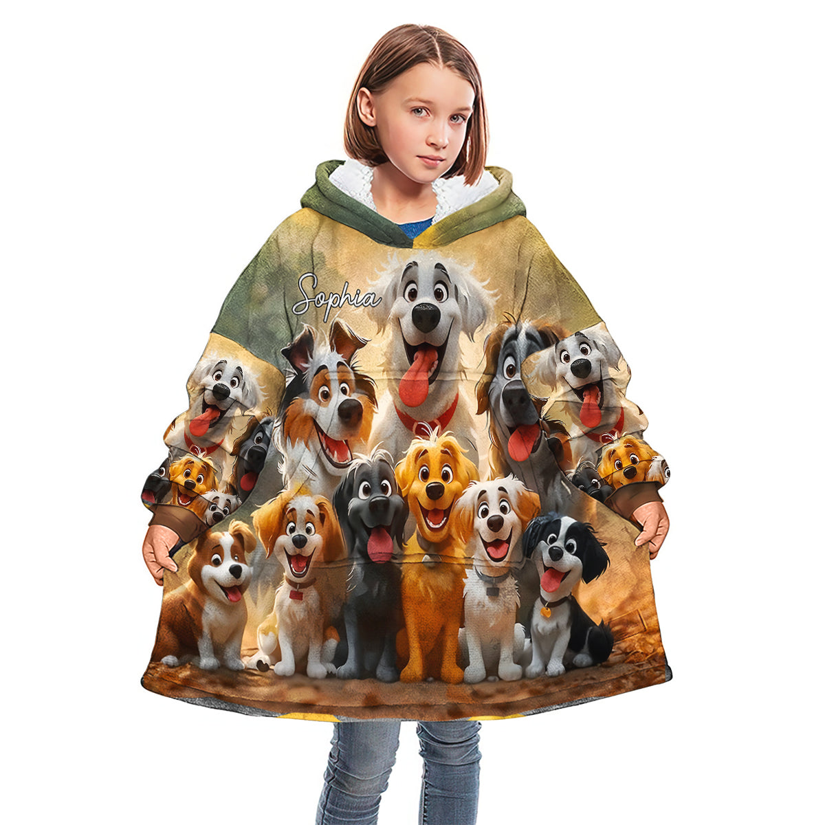 Juste une fille qui aime les chiens - Couverture à capuche personnalisée pour chien