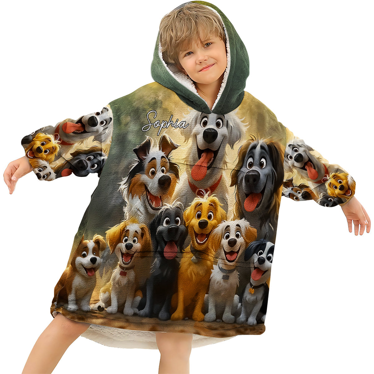 Juste une fille qui aime les chiens - Couverture à capuche personnalisée pour chien