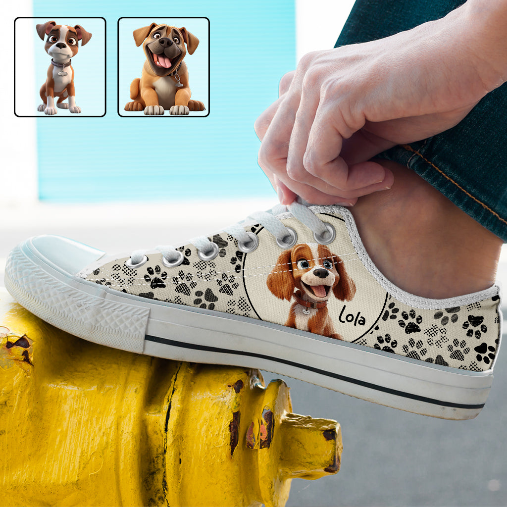 Just A Girl Who Loves Dogs - Personalized Dog Low Top Shoes