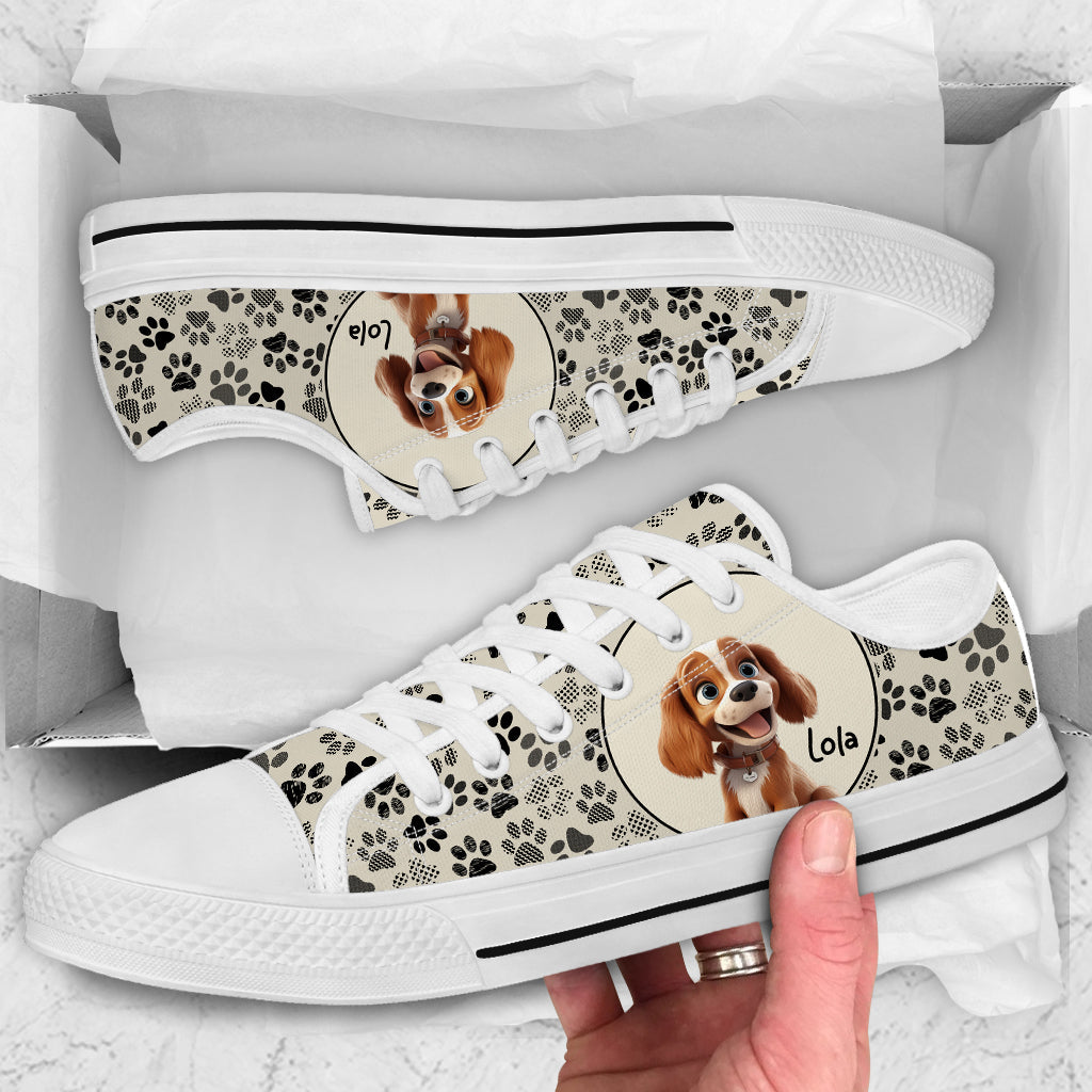 Just A Girl Who Loves Dogs - Personalized Dog Low Top Shoes