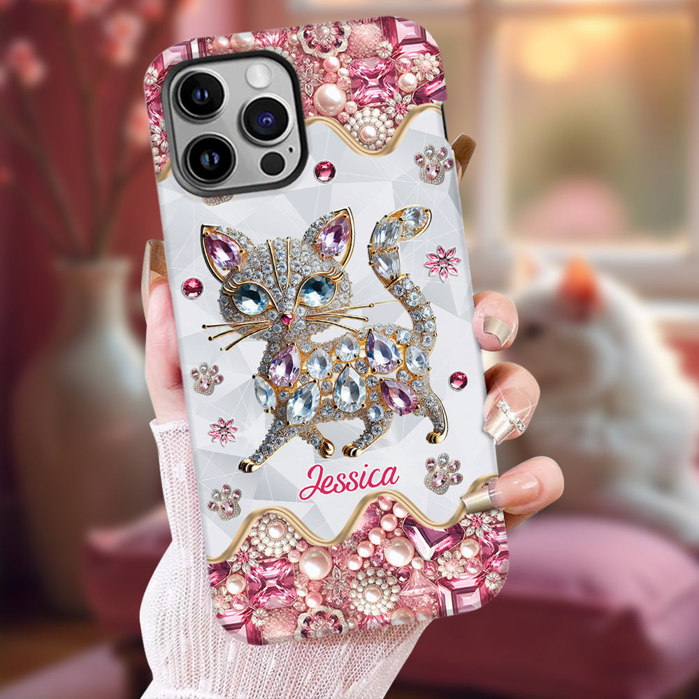 Juste une fille qui aime les chats - Coque de téléphone personnalisée avec impression intégrale de chat