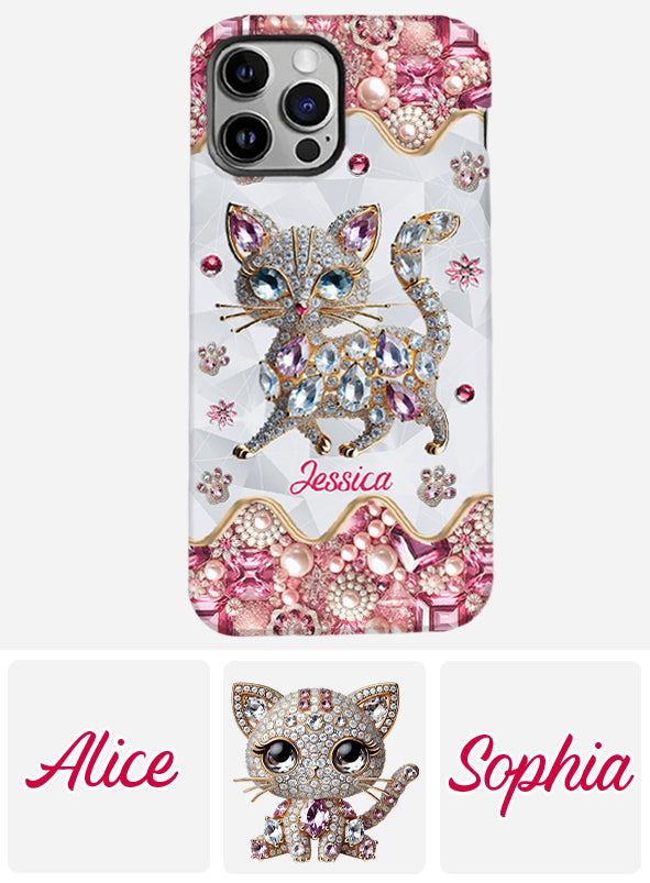 Juste une fille qui aime les chats - Coque de téléphone personnalisée avec impression intégrale de chat