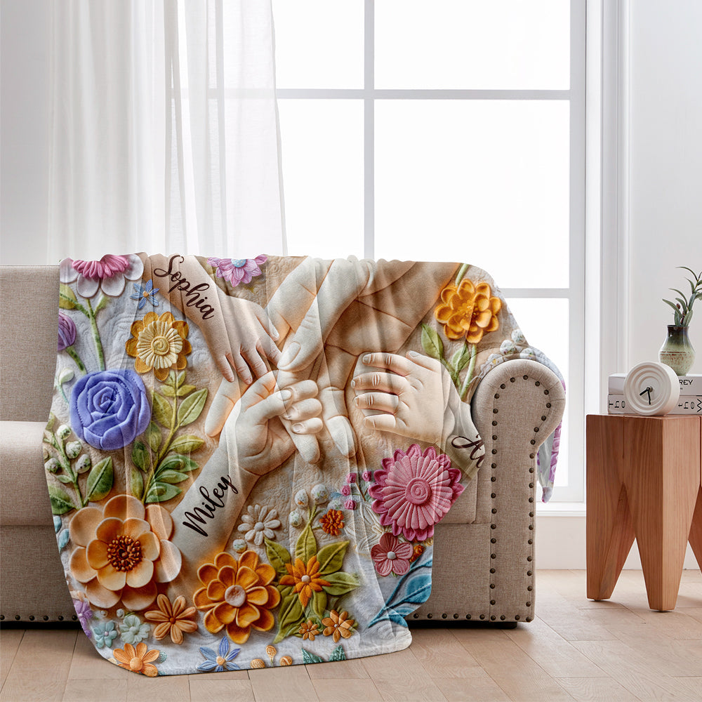 Hold Our Hands - Personalized Mother Blanket