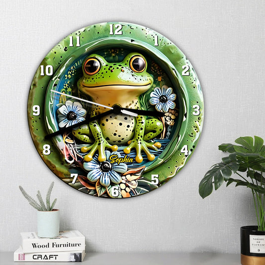 Love Frogs - Personalized Frog Wall Clock