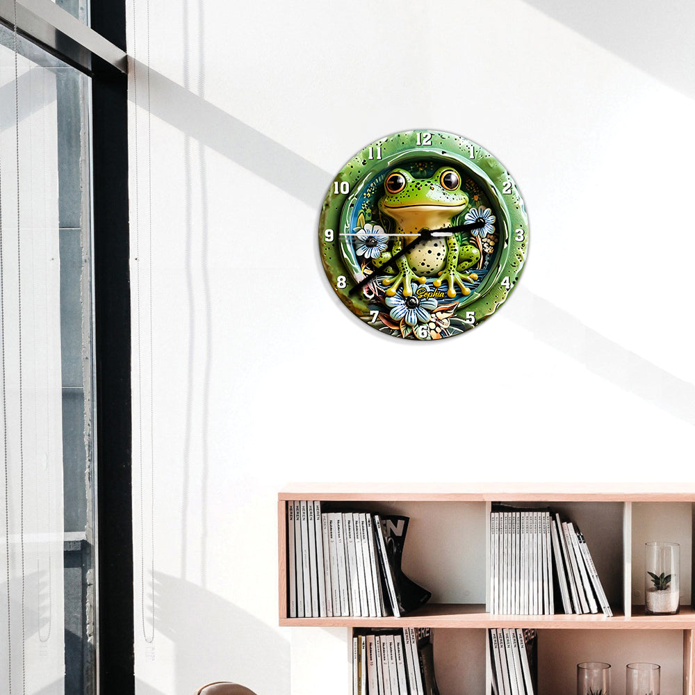 Love Frogs - Personalized Frog Wall Clock