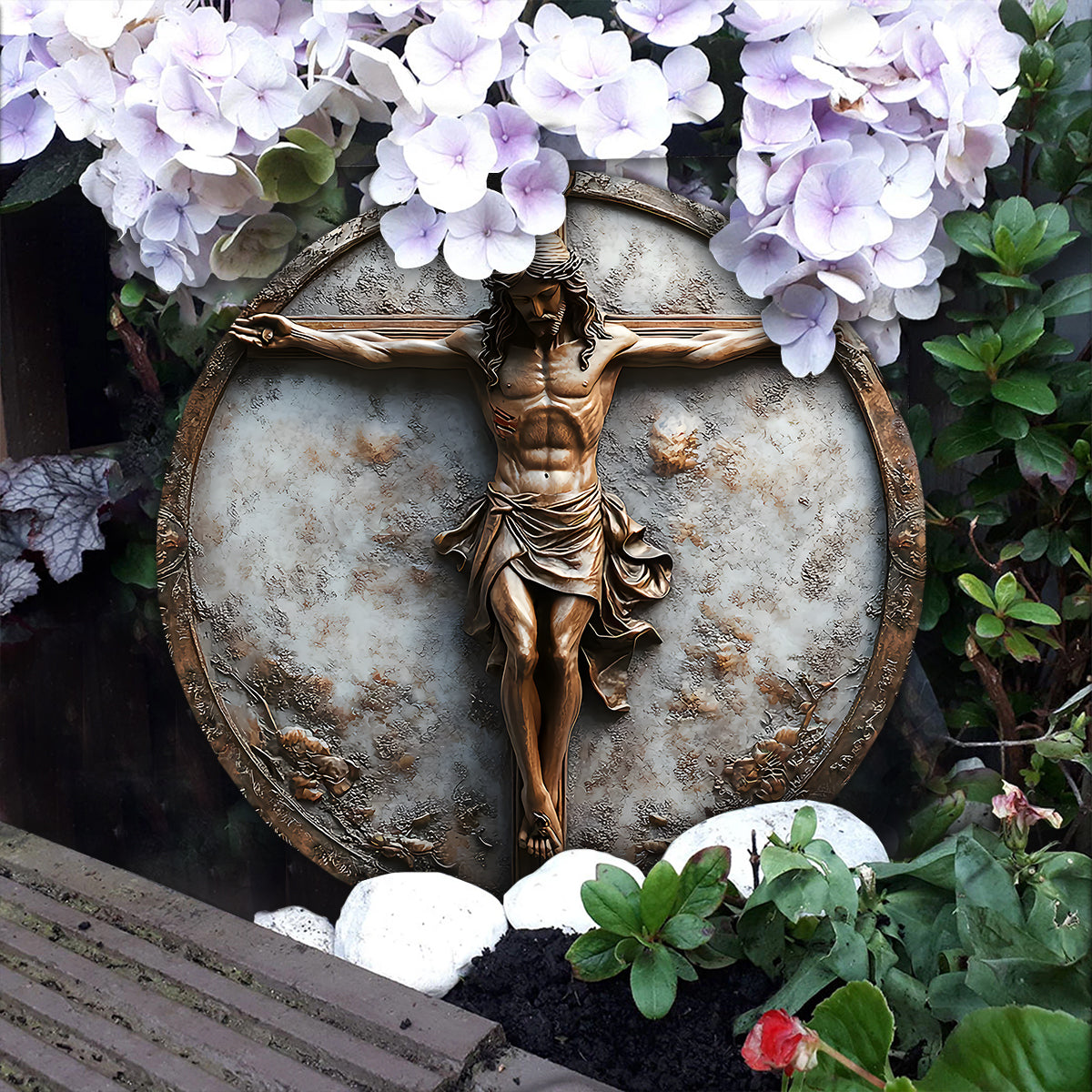 Begins With Christ - Christian Round Shaped Stone