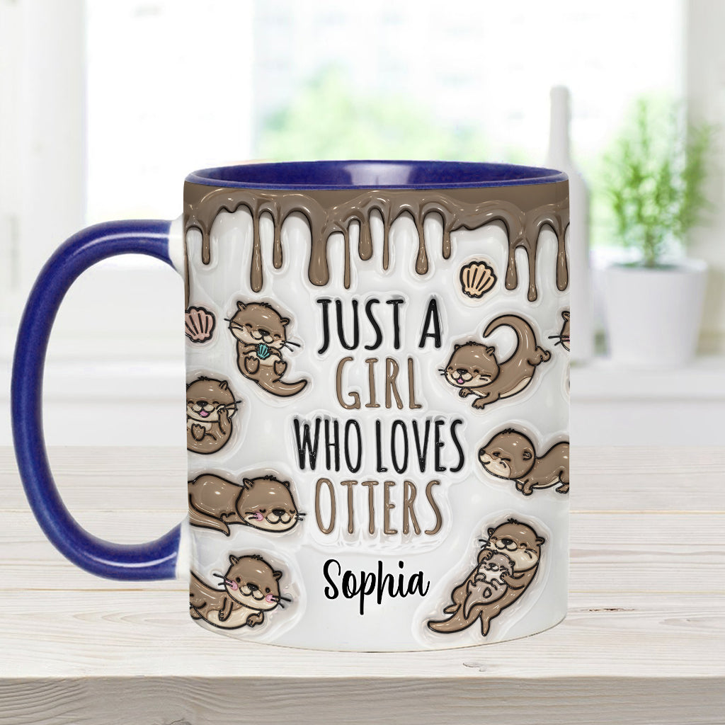 Just A Girl Who Loves Otters - Personalized Otter Accent Mug
