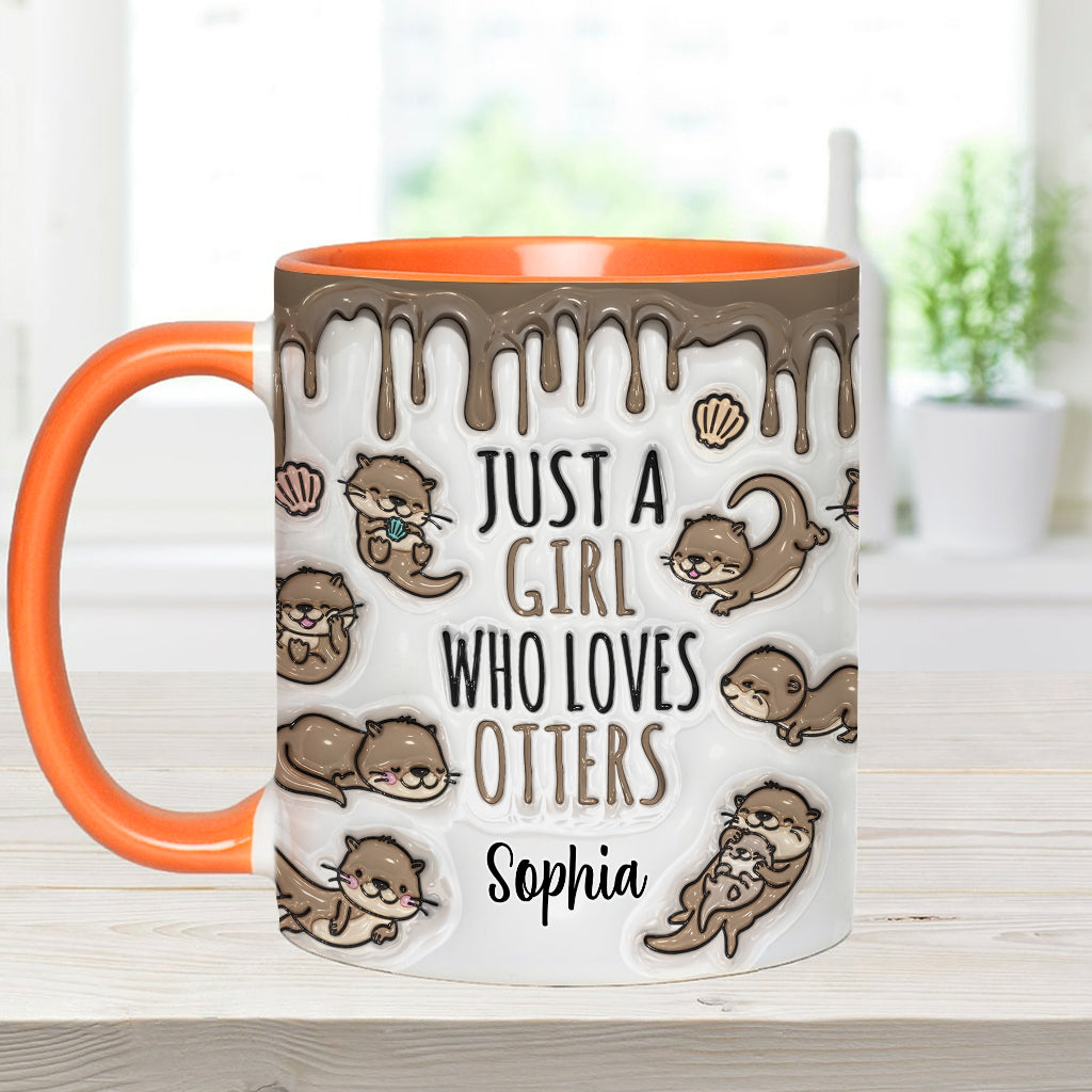 Just A Girl Who Loves Otters - Personalized Otter Accent Mug