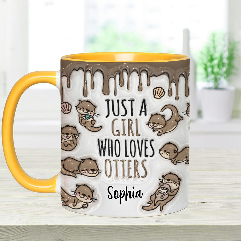 Just A Girl Who Loves Otters - Personalized Otter Accent Mug