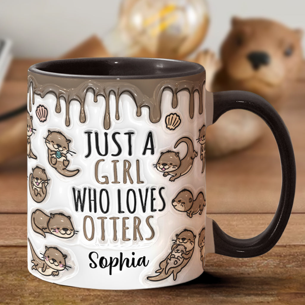 Just A Girl Who Loves Otters - Personalized Otter Accent Mug