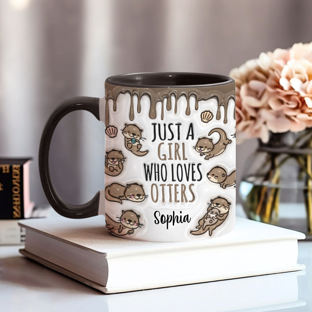 Just A Girl Who Loves Otters - Personalized Otter Accent Mug