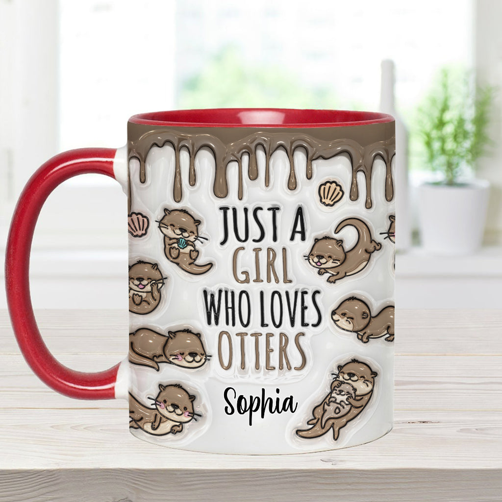 Just A Girl Who Loves Otters - Personalized Otter Accent Mug