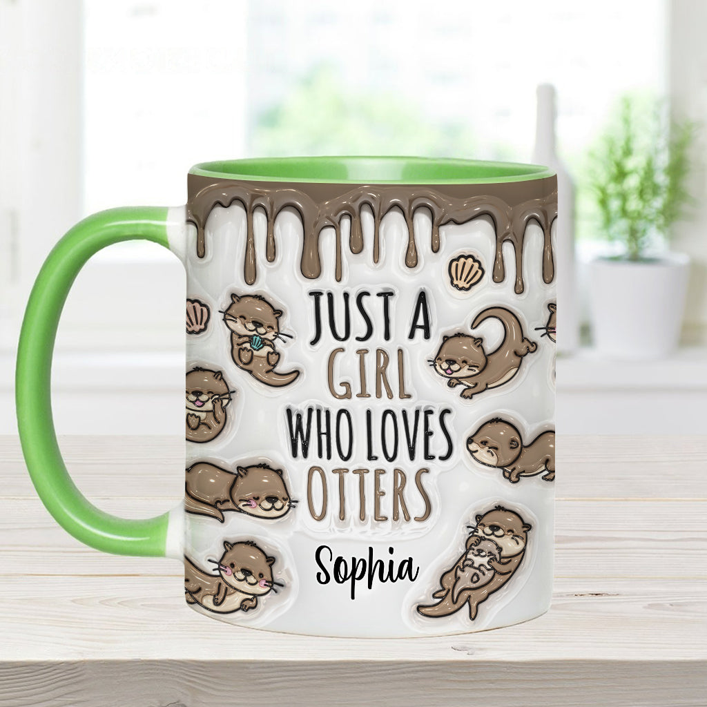 Just A Girl Who Loves Otters - Personalized Otter Accent Mug