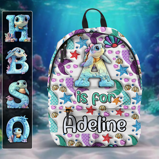 Cute Turtle Alphabet - Personalized Kid Backpack