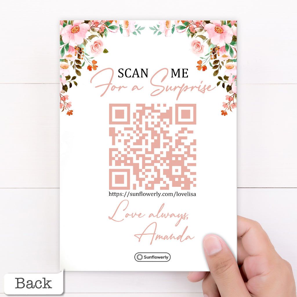Je t'aime - Carte de vœux personnalisée avec QR code « Je t'aime »