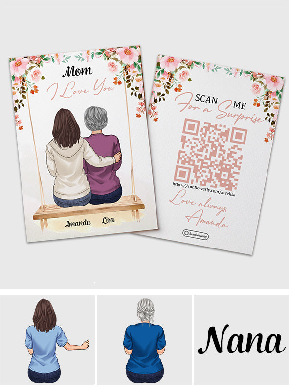 Je t'aime - Carte de vœux personnalisée avec QR code « Je t'aime »