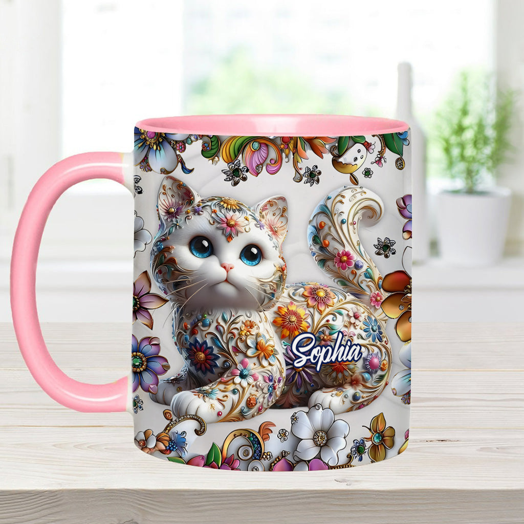 Beautiful Cat - Personalized Cat Accent Mug