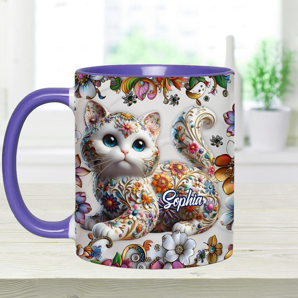 Beautiful Cat - Personalized Cat Accent Mug